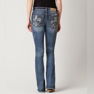 Miss Me Signature Boot Stretch Embellished Pocket Denim Jeans‎ size 28 NWT